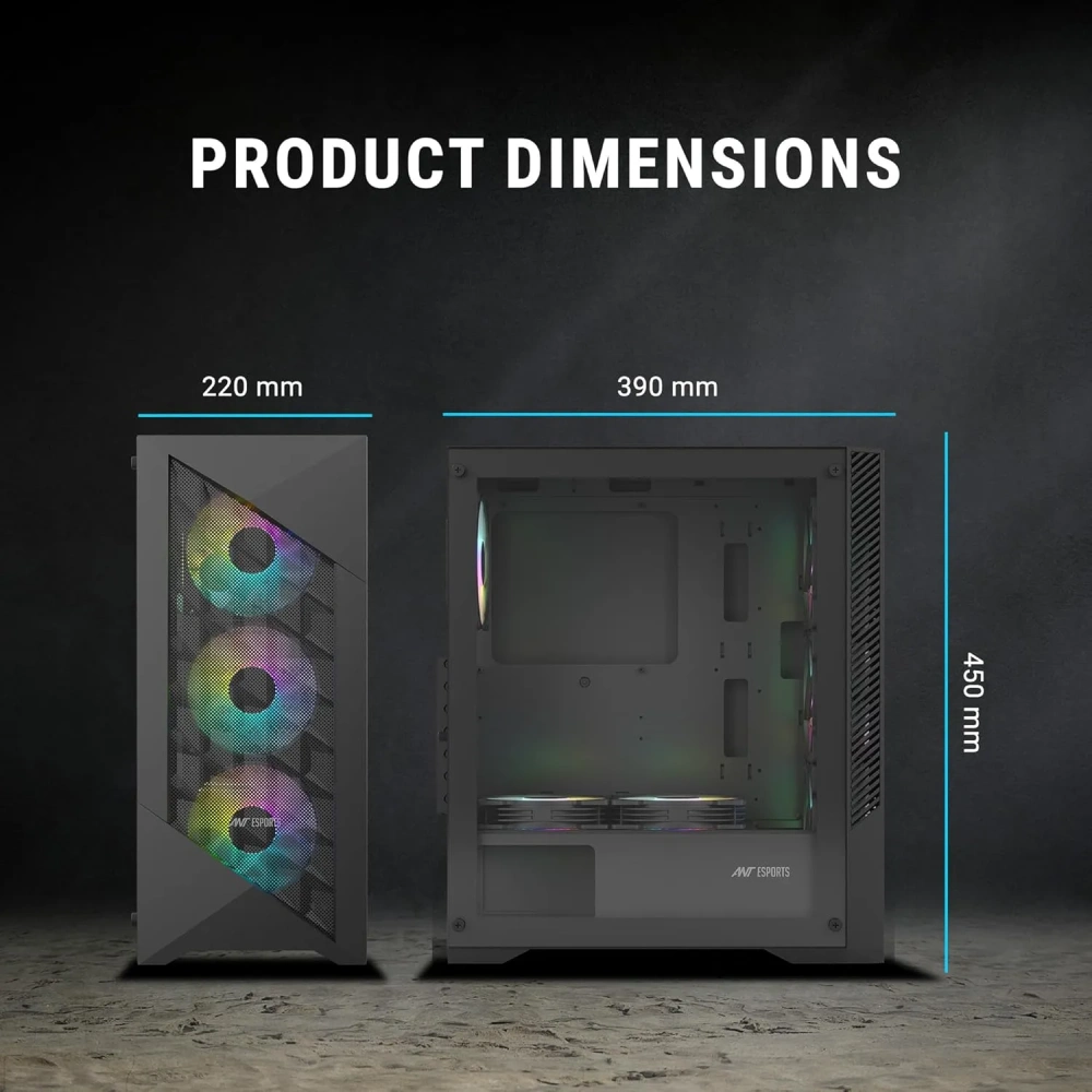 Ant Esports Cabinet ICE-270M 6F Black view 4